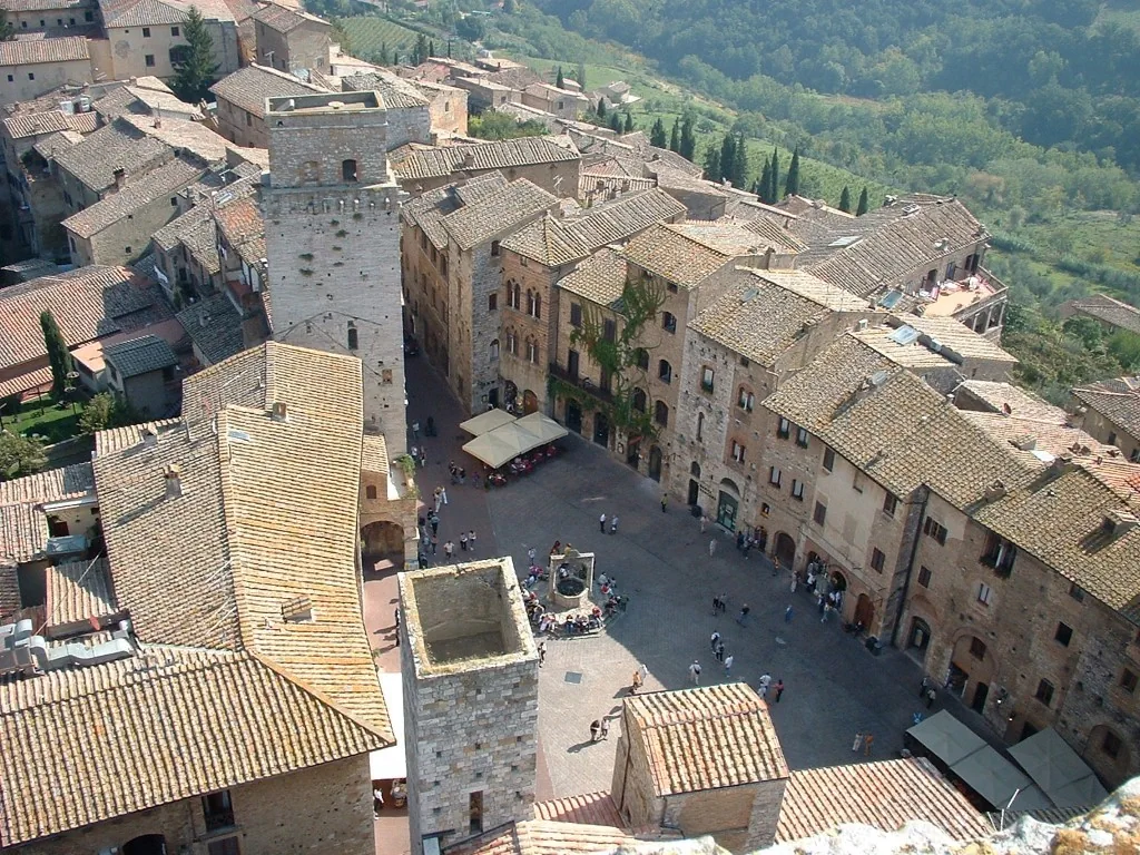 Looking down into piazza della cisterna